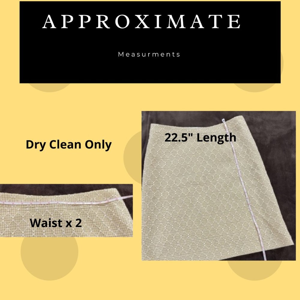 Banana Republic Yellow / Tan / White Tweed Skirt Size 12